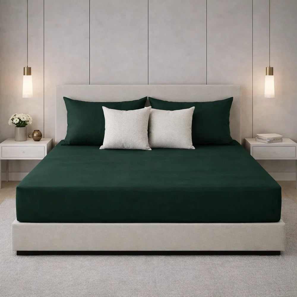 Decoware hoeslaken - Jersey - Donkergroen