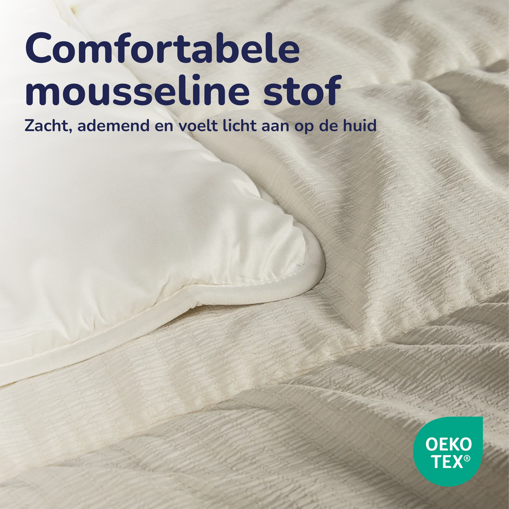 Decoware dekbed zonder overtrek incl. kussensloop - Mousseline - zand