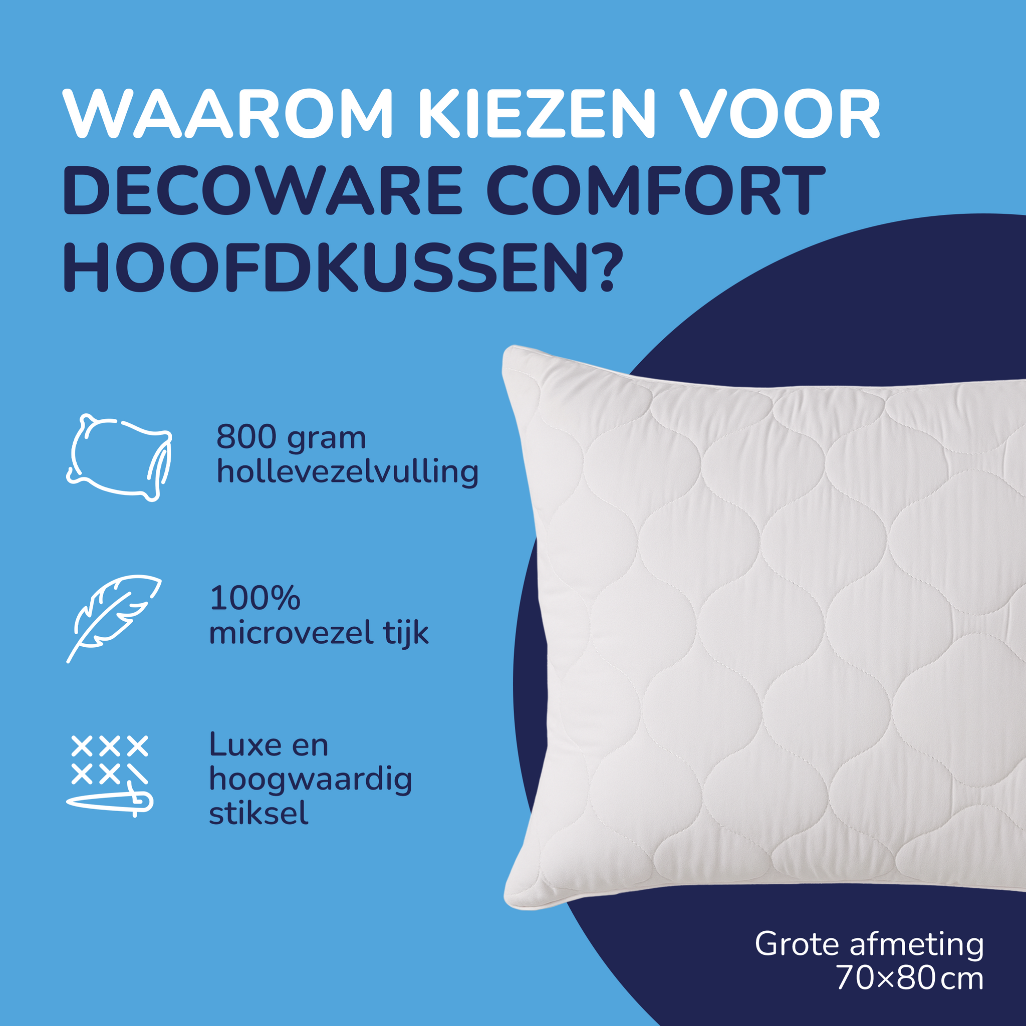 Comfort hoofdkussen 70x80 cm  - 1000 gram