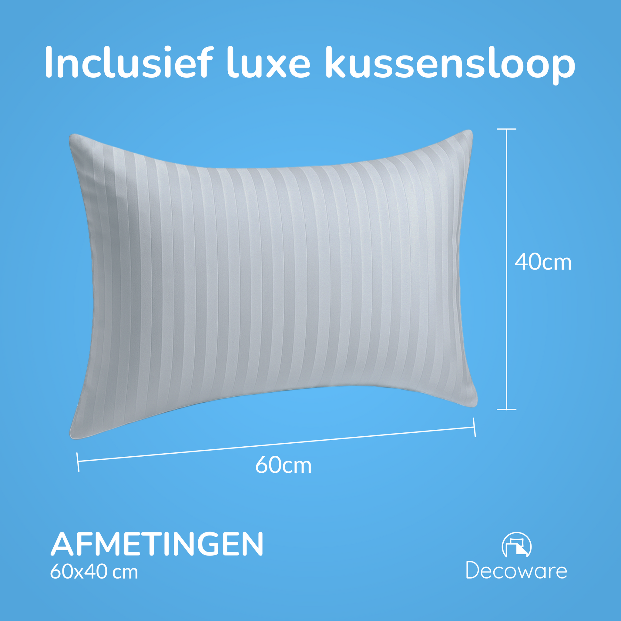 Decoware ledikant dekbedovertrek Hotelstreep - Grijs - Katoensatijn - 100x135 + 40x60 cm