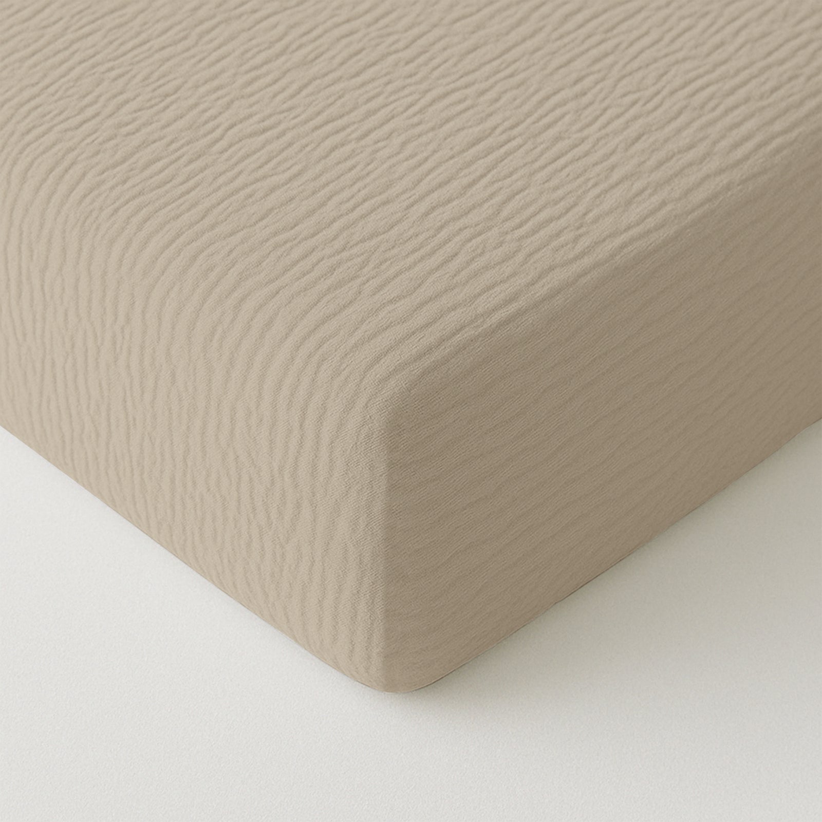 Mousseline hoeslaken - microvezel - zand