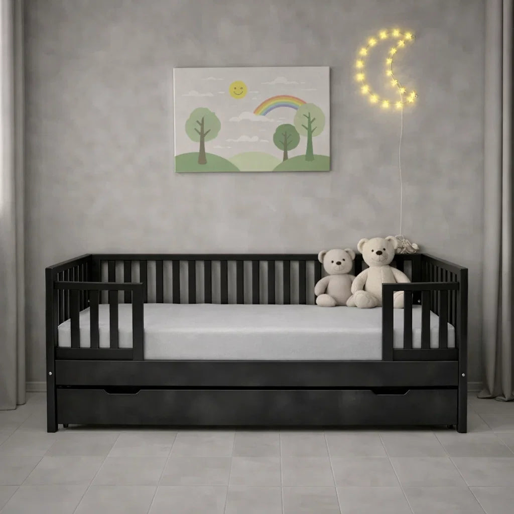 Decoware peuter hoeslaken - katoen - grijs - 70x150 cm