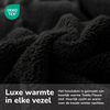 Teddy fleece hoeslaken - zwart
