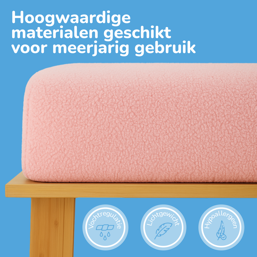 Teddy fleece hoeslaken - roze