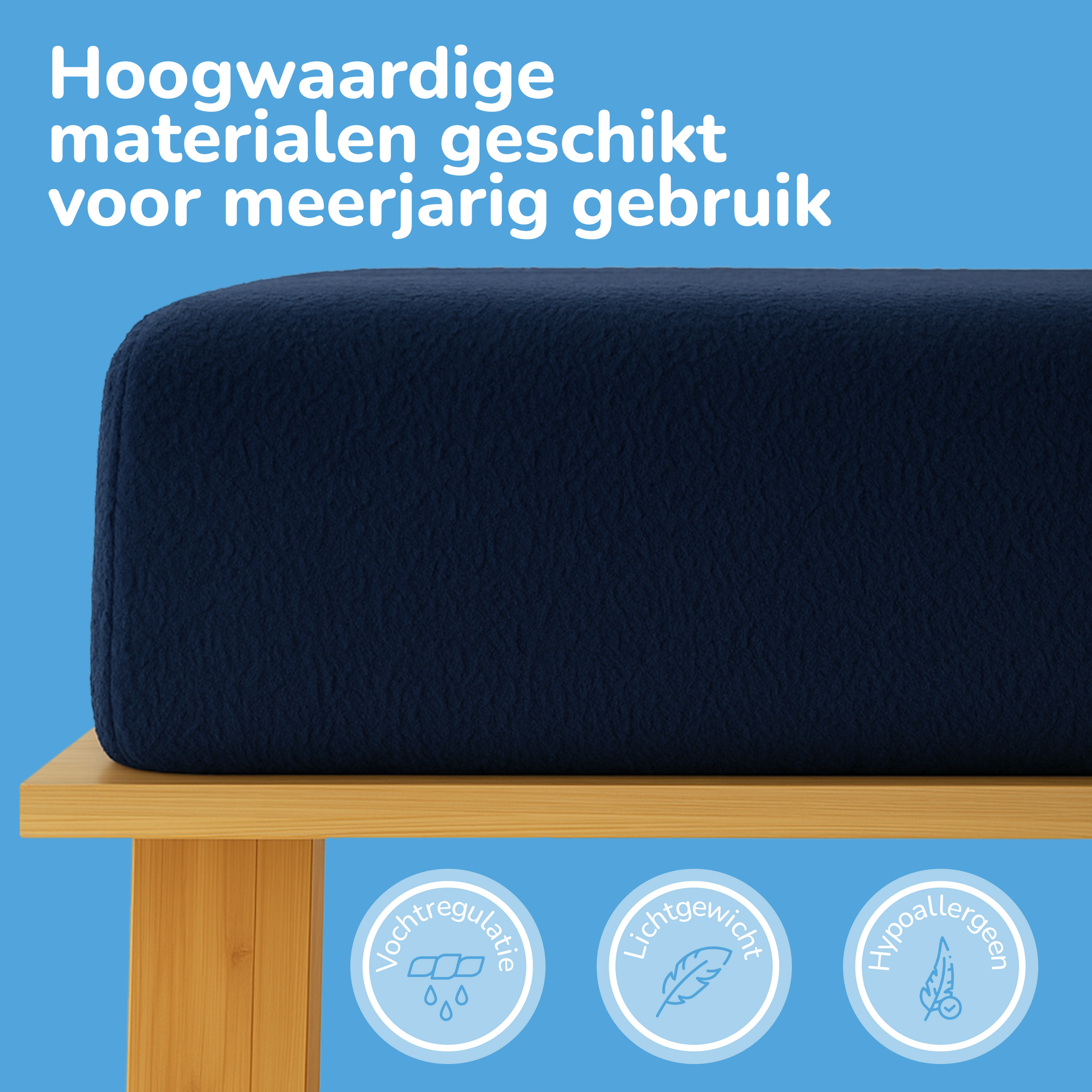 Teddy fleece hoeslaken - navy