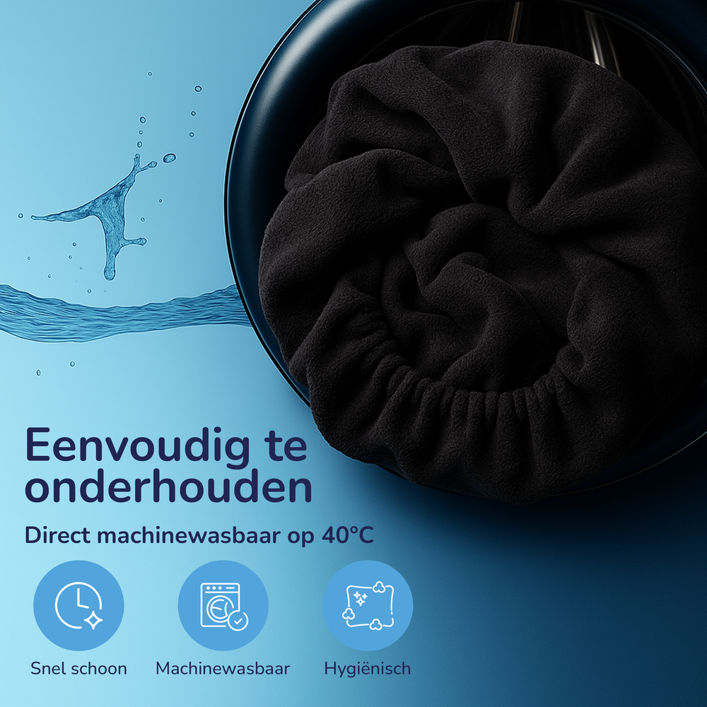 Teddy fleece hoeslaken - zwart