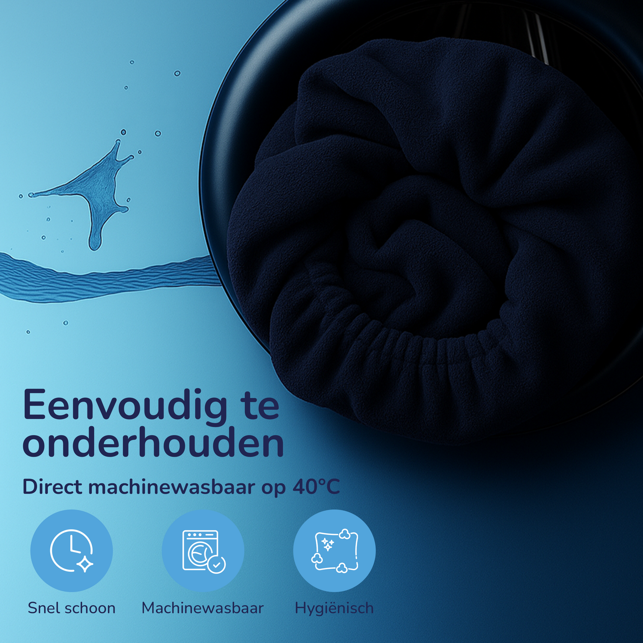 Teddy fleece hoeslaken - navy