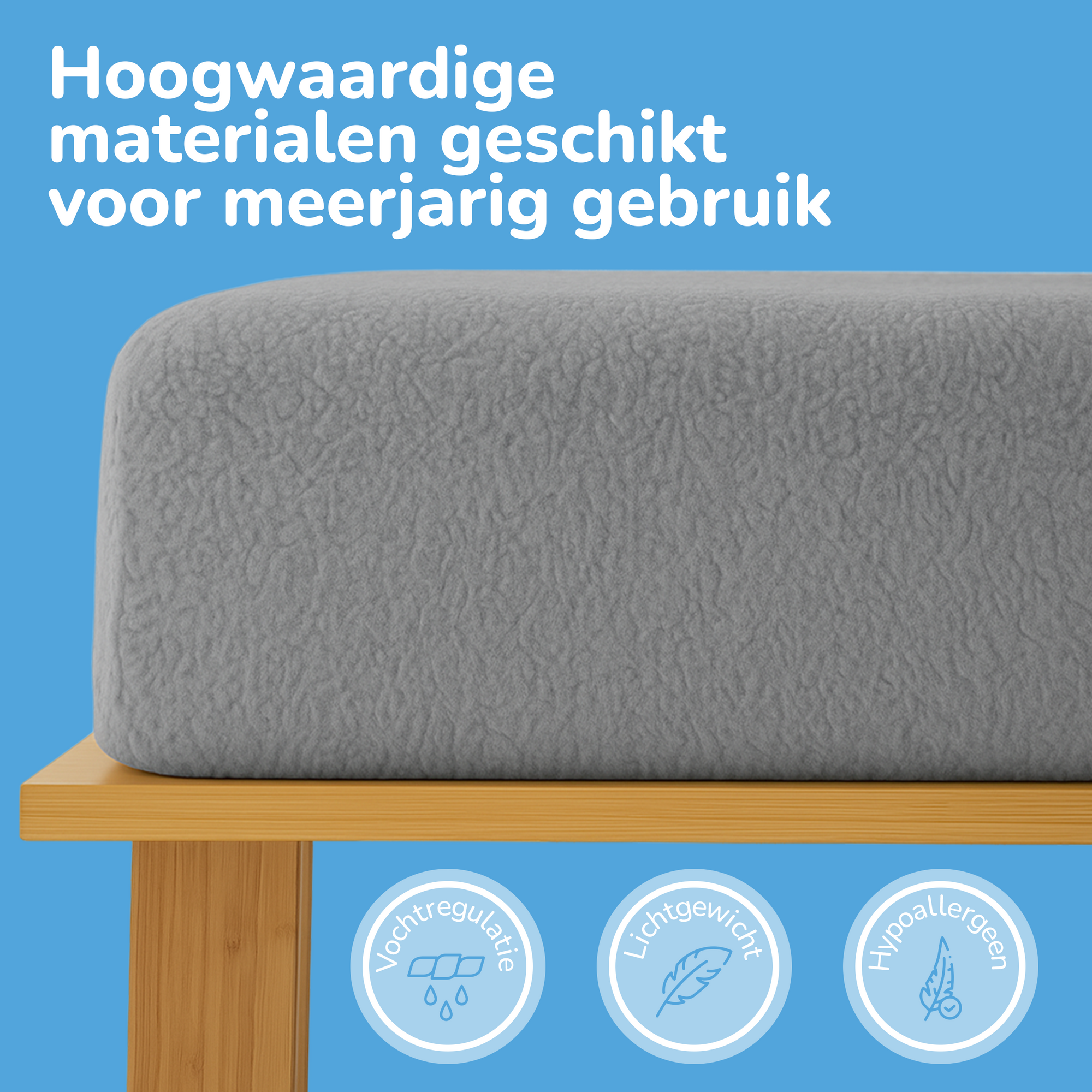 Teddy fleece hoeslaken - grijs