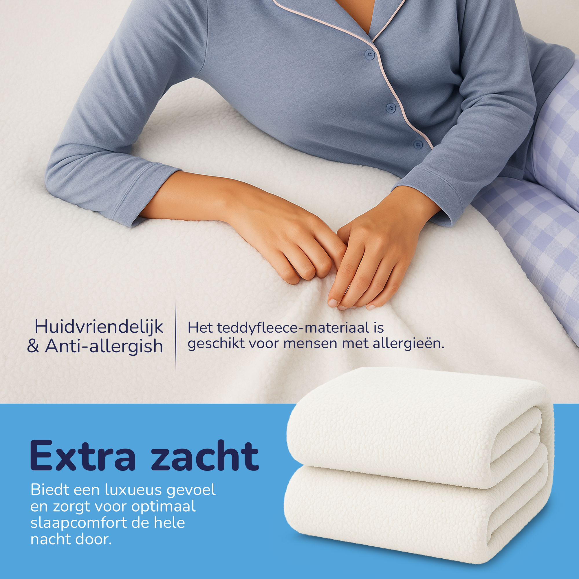 Teddy fleece hoeslaken - wit