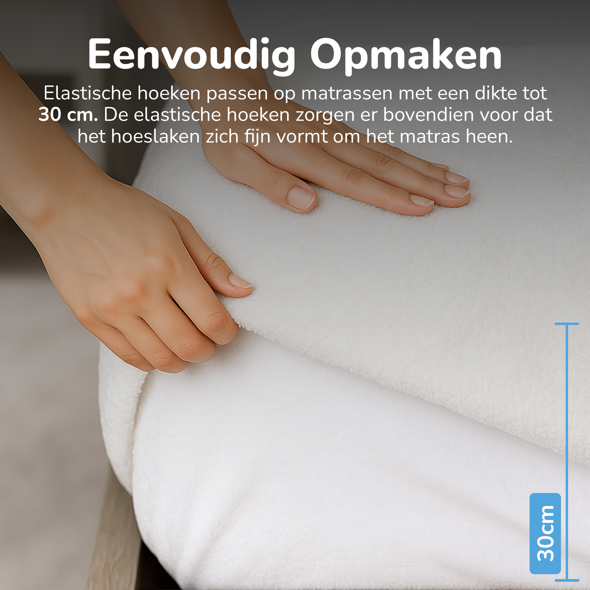 Teddy fleece hoeslaken - wit