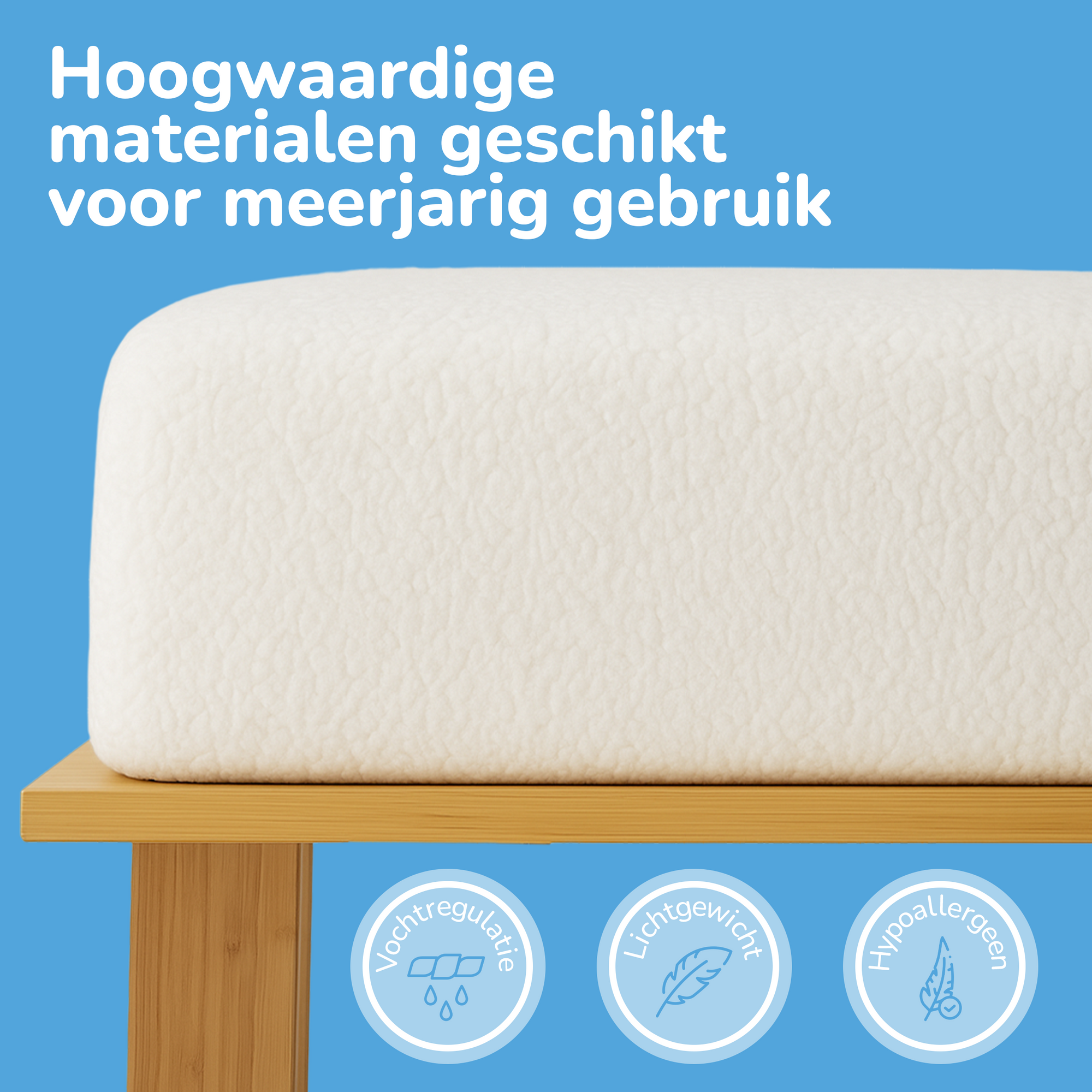 Teddy fleece hoeslaken - wit