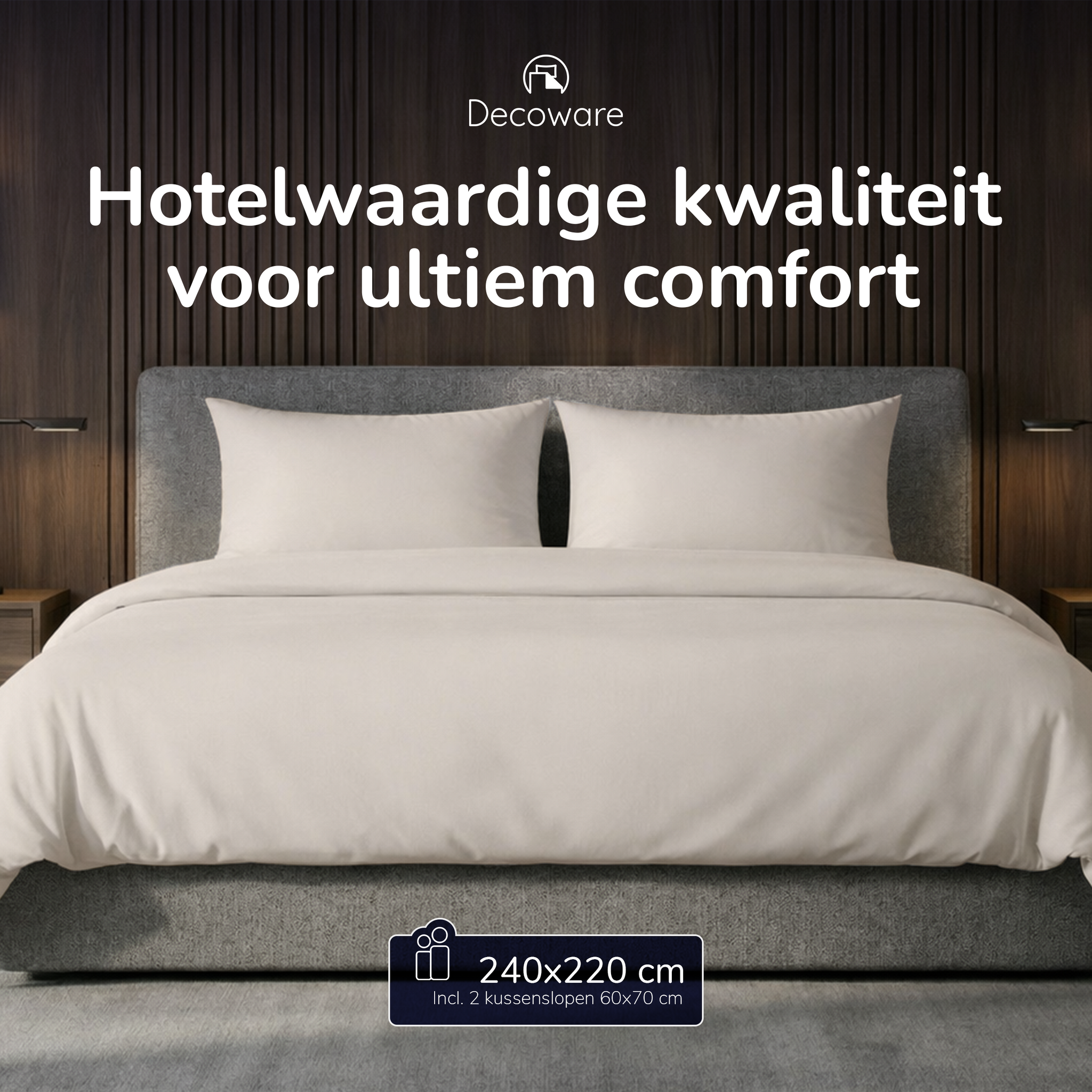 Decoware dekbedovertrek uni - Licht zand - Katoen