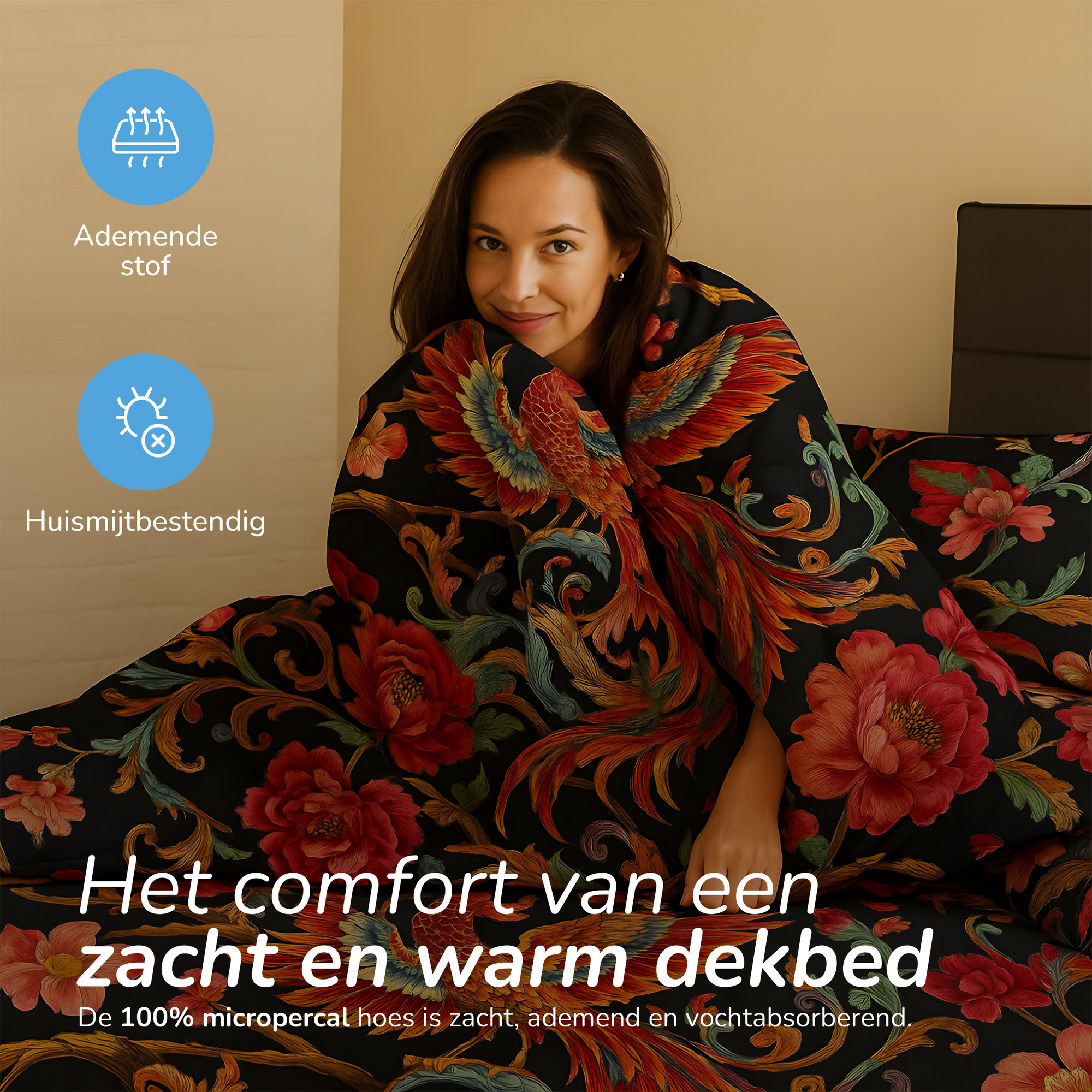 Decoware dekbed zonder overtrek inclusief kussensloop - Phoenix Bloom - microvezel
