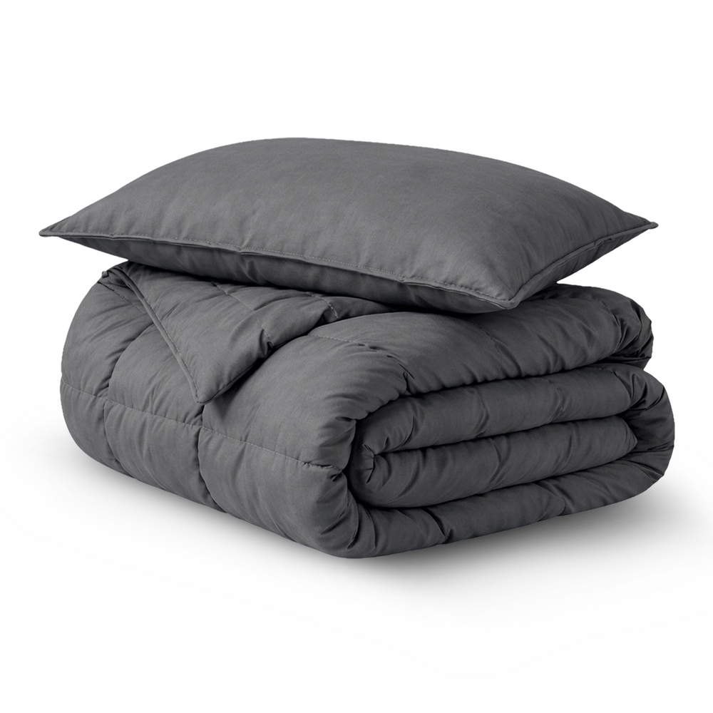 Decoware dekbed zonder overtrek incl. kussensloop - antraciet