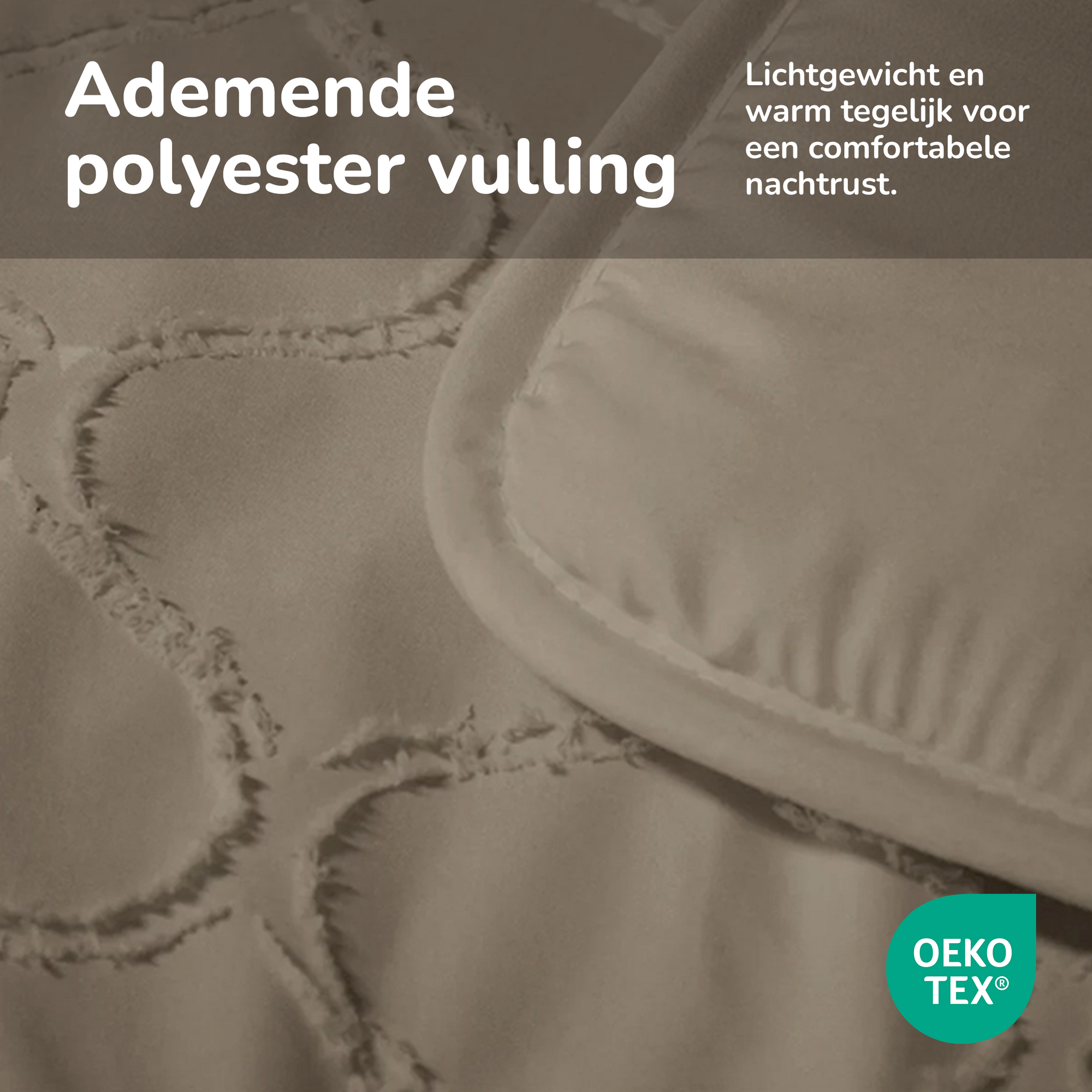 Decoware Easy dekbed zonder overtrek inclusief kussensloop - Tufted Curve - taupe