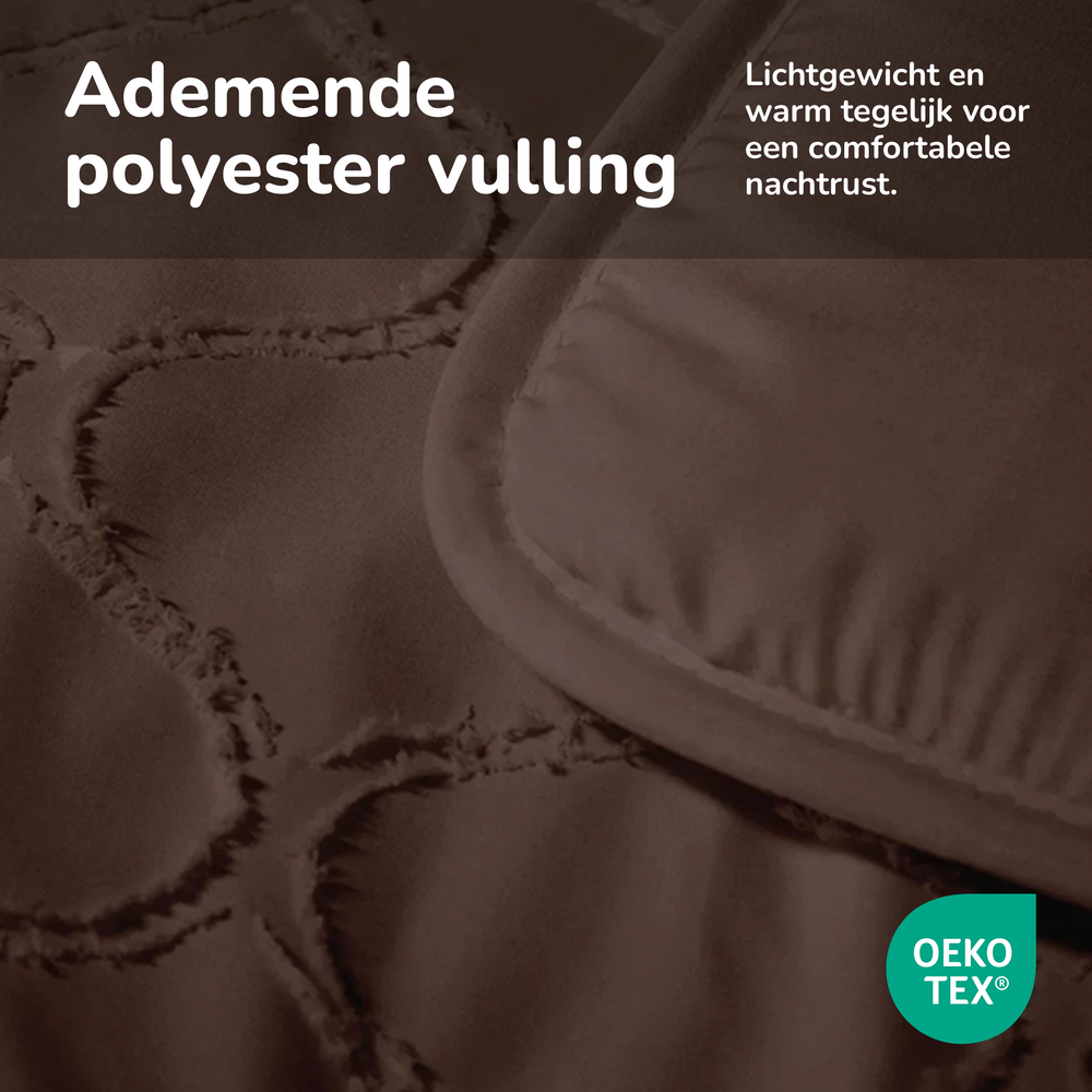 Decoware dekbed zonder overtrek incl. kussensloop - Tufted Curve - Bruin