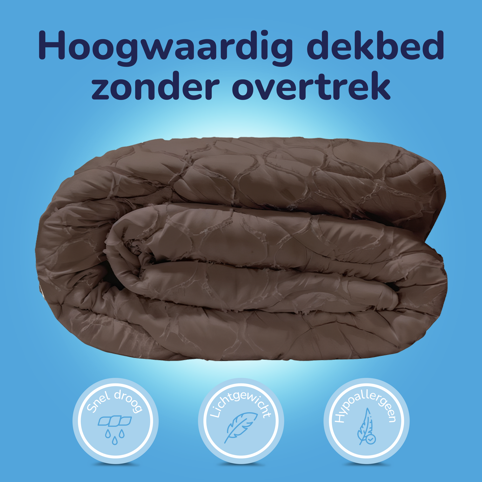 Decoware Easy dekbed zonder overtrek inclusief kussensloop - Tufted Curve - bruin