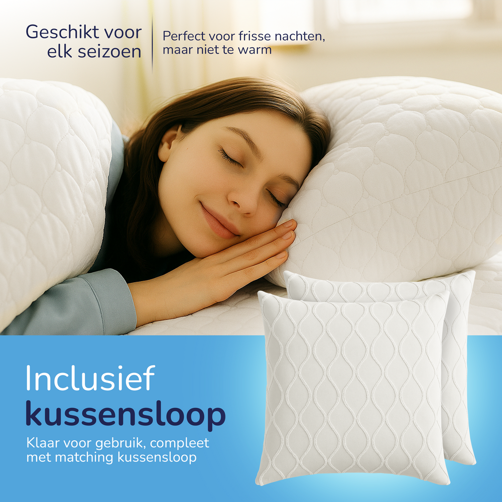 Decoware dekbed zonder overtrek incl. kussensloop - Tufted Curve - off white