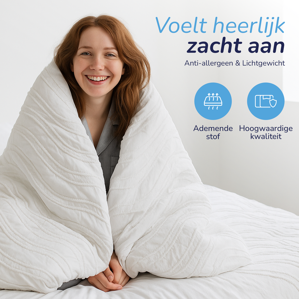 Decoware dekbed zonder overtrek incl. kussensloop - Tufted Waves - off white