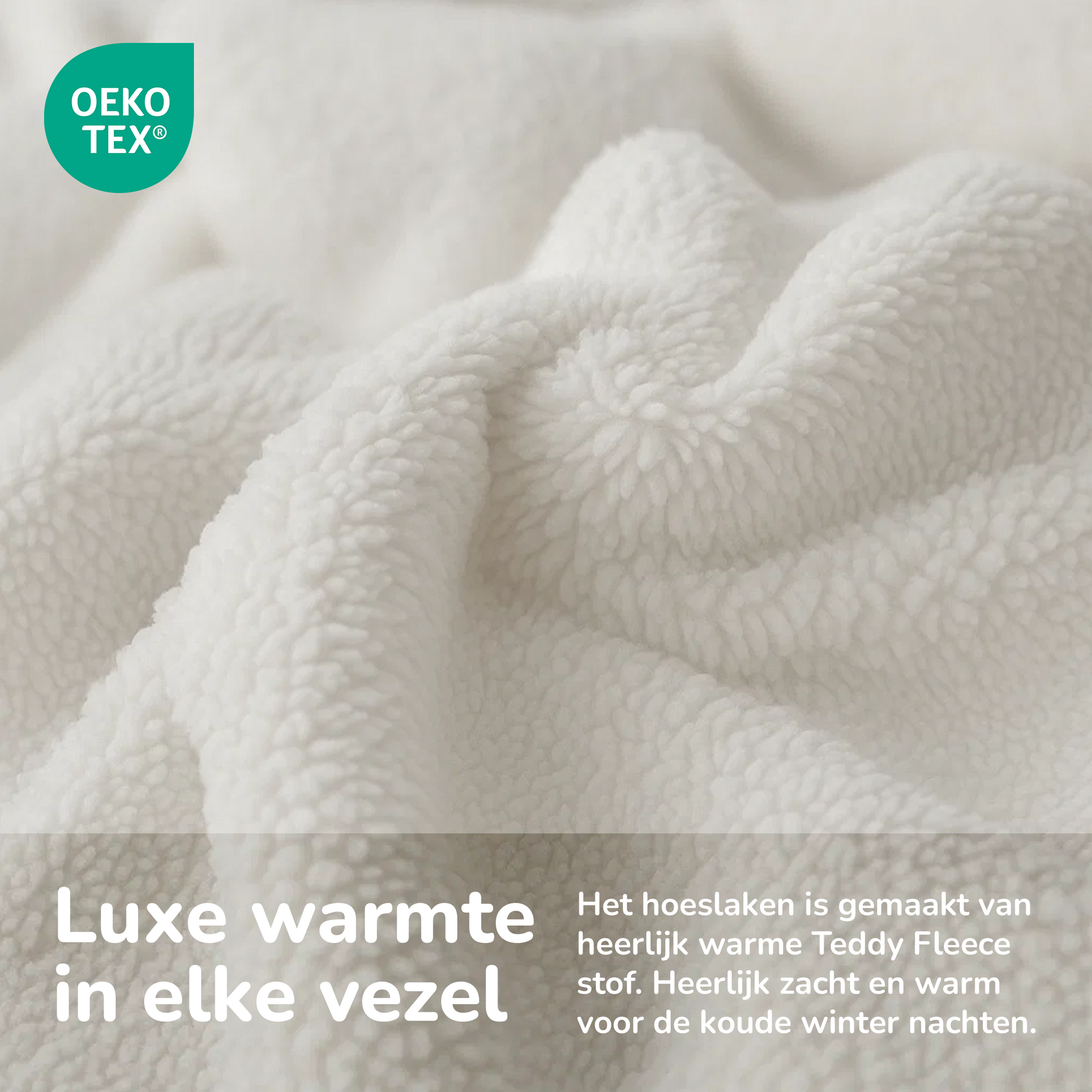 Teddy fleece hoeslaken - wit