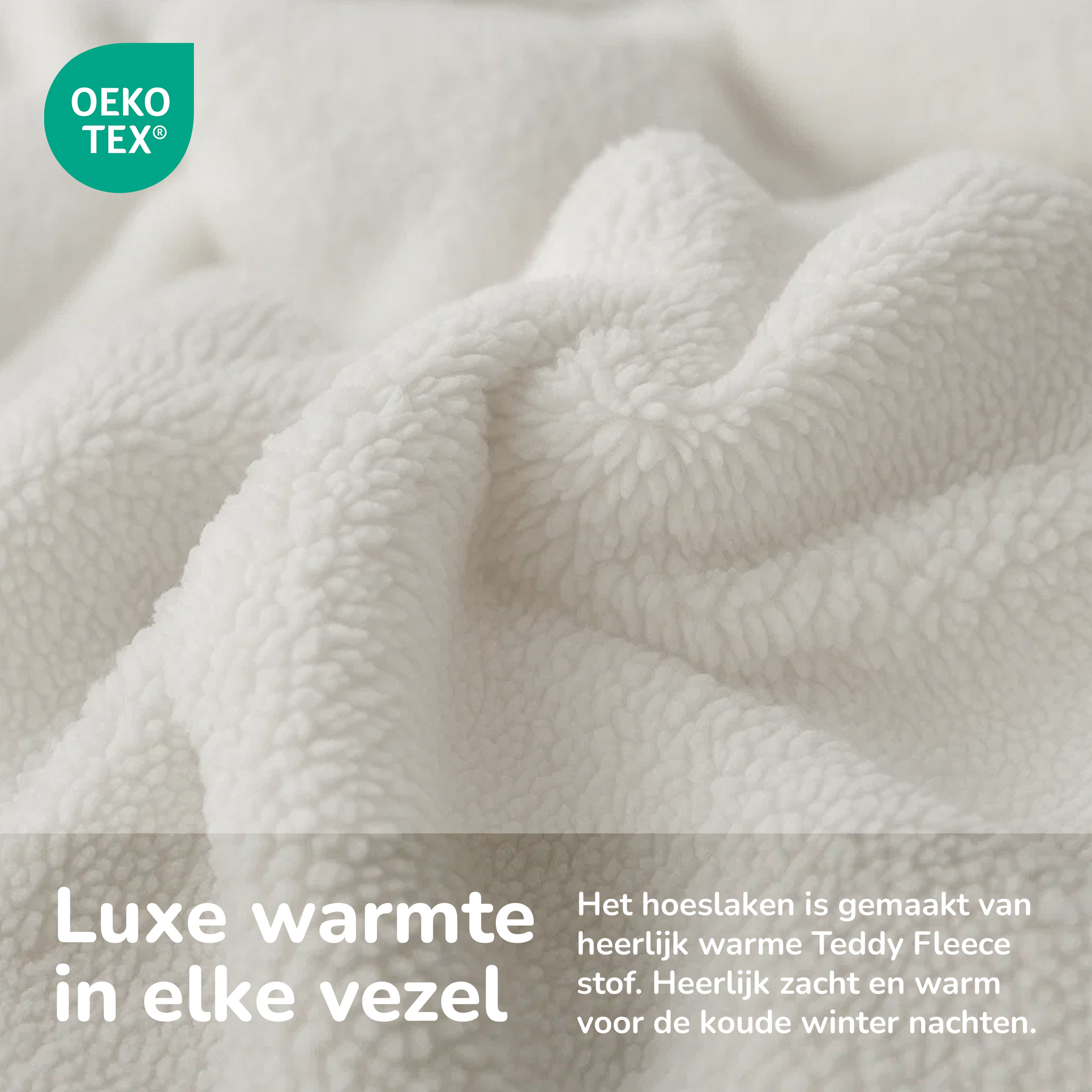 Teddy fleece hoeslaken - wit
