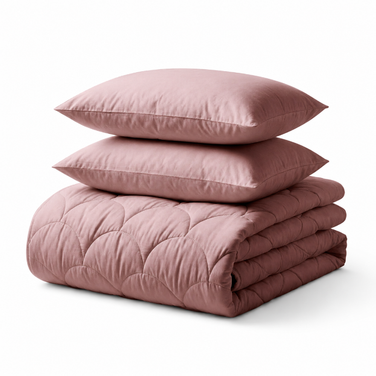Dekbed zonder overtrek Roze - Katoen Percale - Incl. Kussenslopen - 240x220 cm