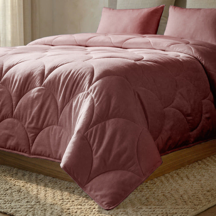 Dekbed zonder overtrek Roze - Katoen Percale - Incl. Kussenslopen - 240x220 cm - detail