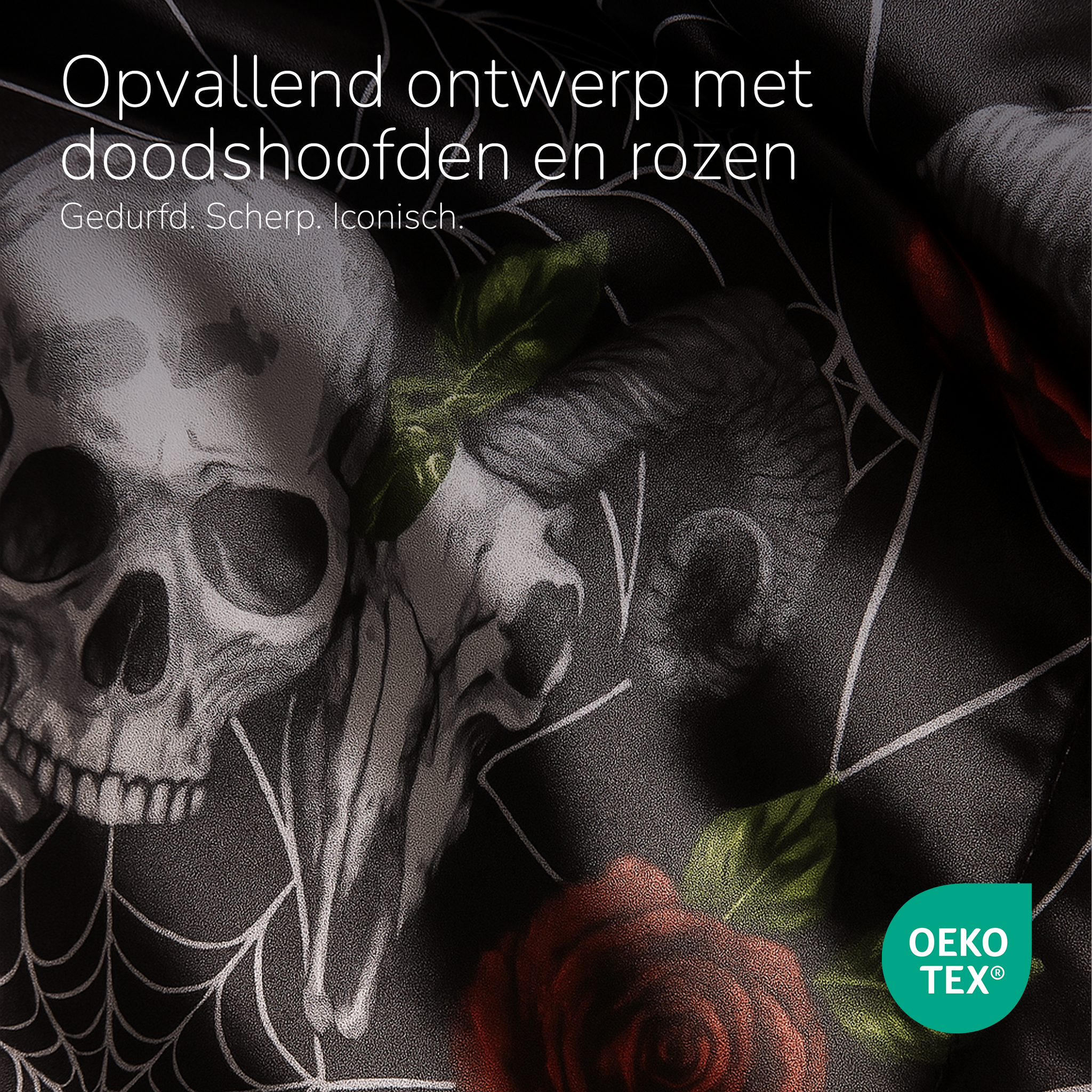 Decoware dekbed zonder overtrek inclusief kussensloop Skulls & Roses - microvezel