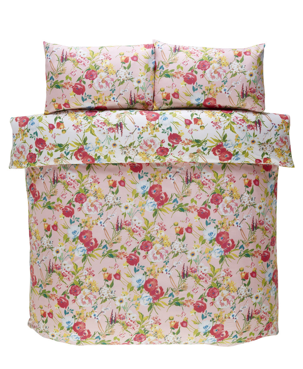 Dekbedovertrek Ashbourne roze - microvezel - Lits-jumeaux (230x220 + 2st 50x75 cm)