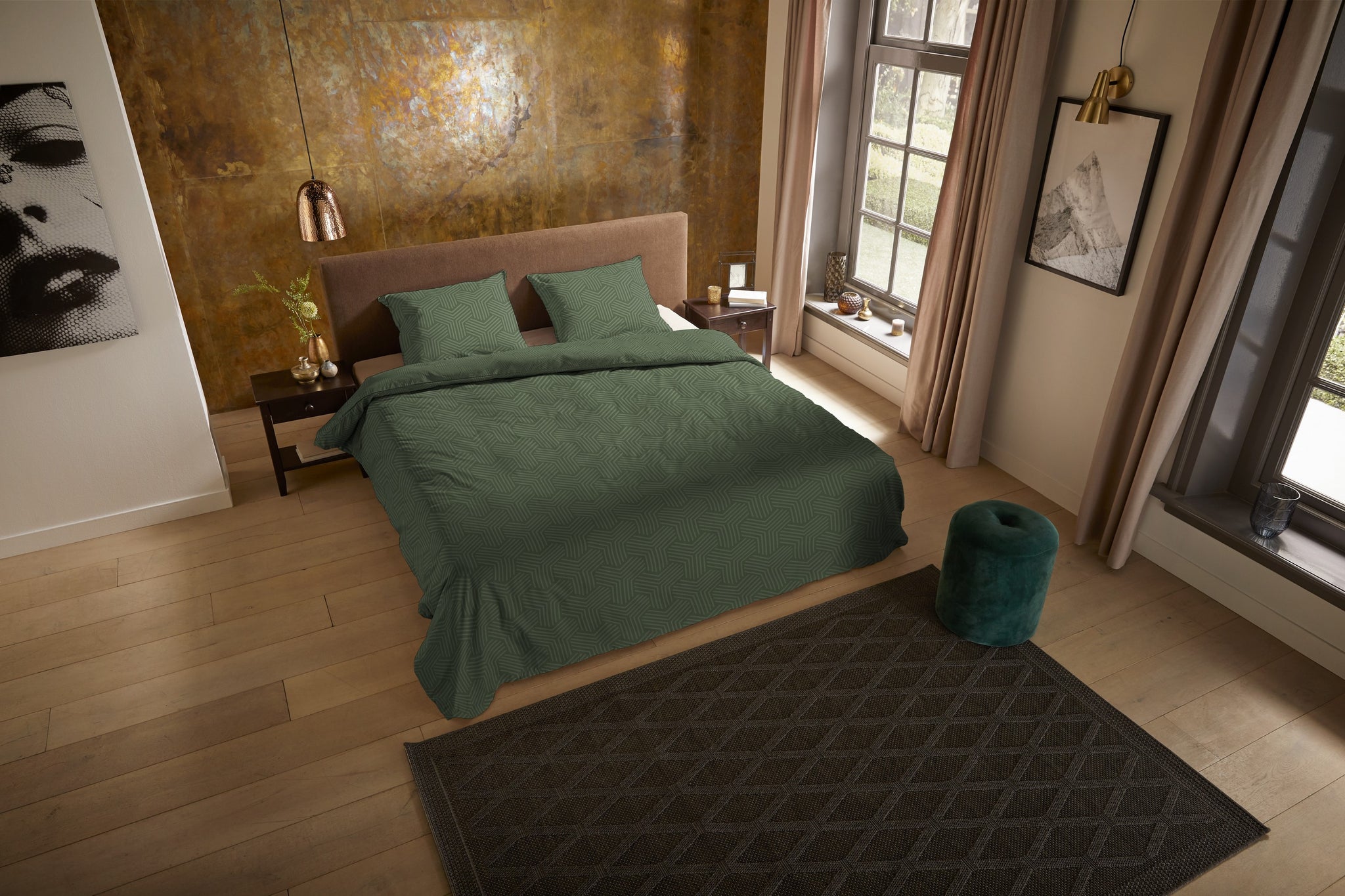 Pure dekbedovertrek Groningen - Groen - Microvezel