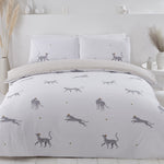 Dekbedovertrek Leopard grijs - polykatoen - Lits-jumeaux (230x220 + 2st 50x75 cm)