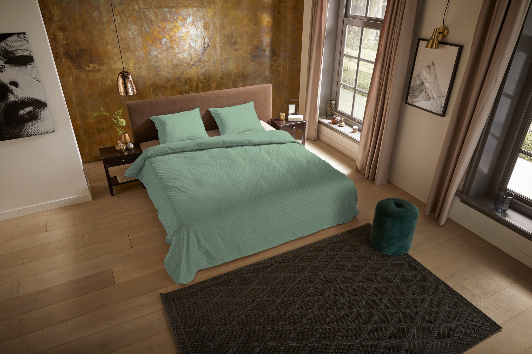 Pure dekbedovertrek Rotterdam - Groen - Microvezel