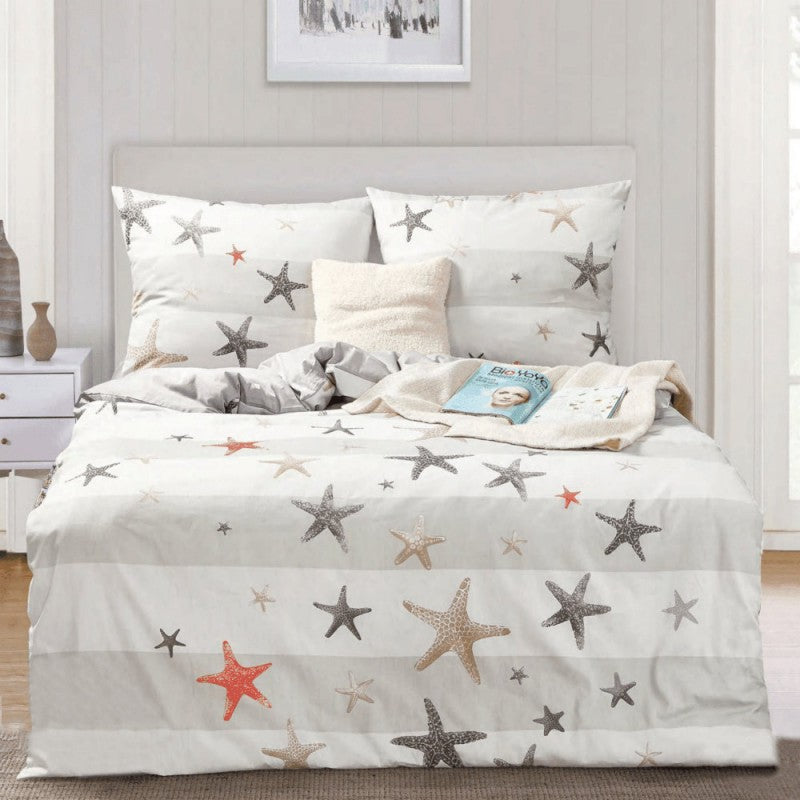 Dekbedovertrek Zeesterren - Katoen 1-persoons (140x200 + 70x80 cm)