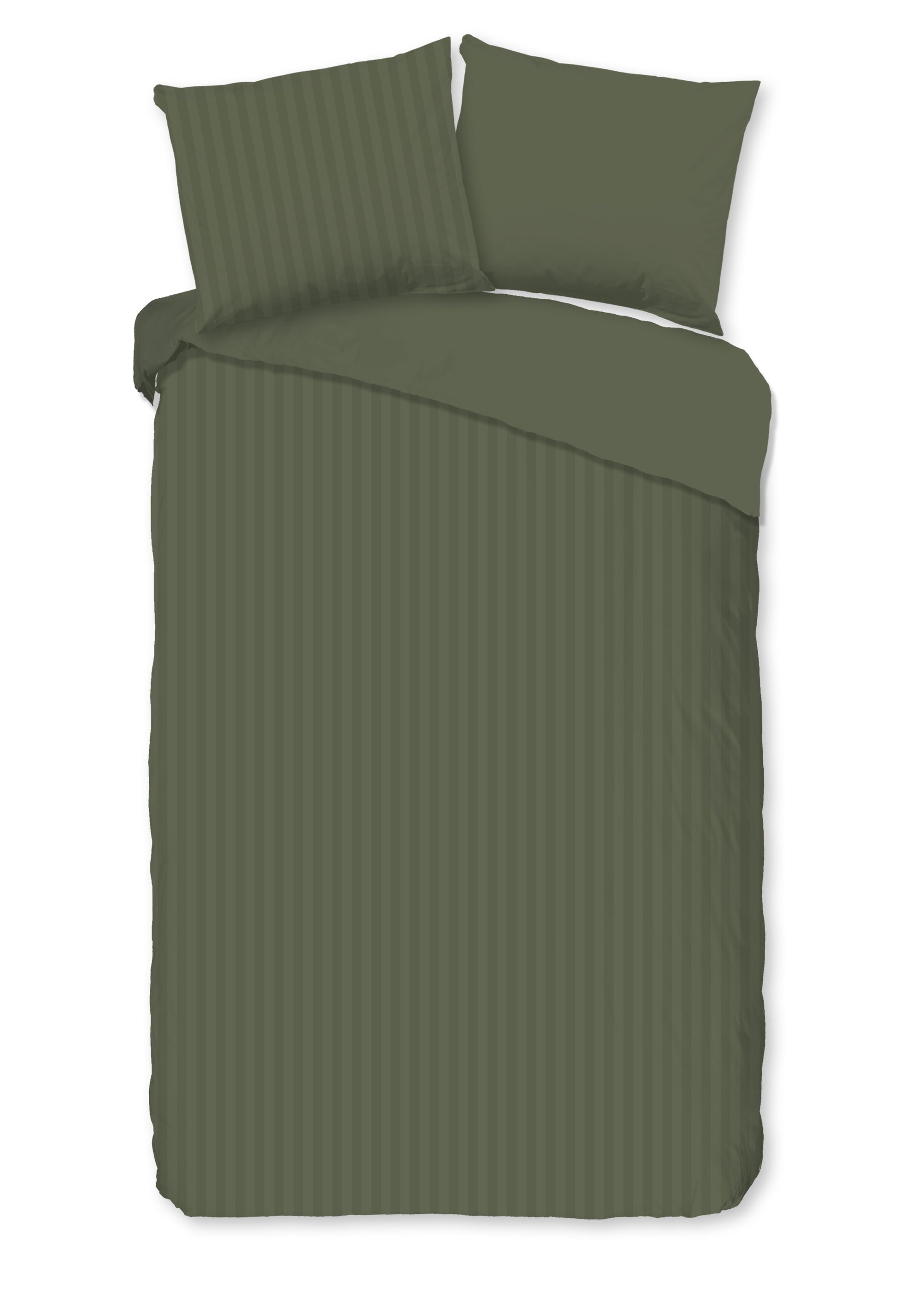 Descanso dekbedovertrek Hotel Sevilla - Olive Green - Katoensatijn