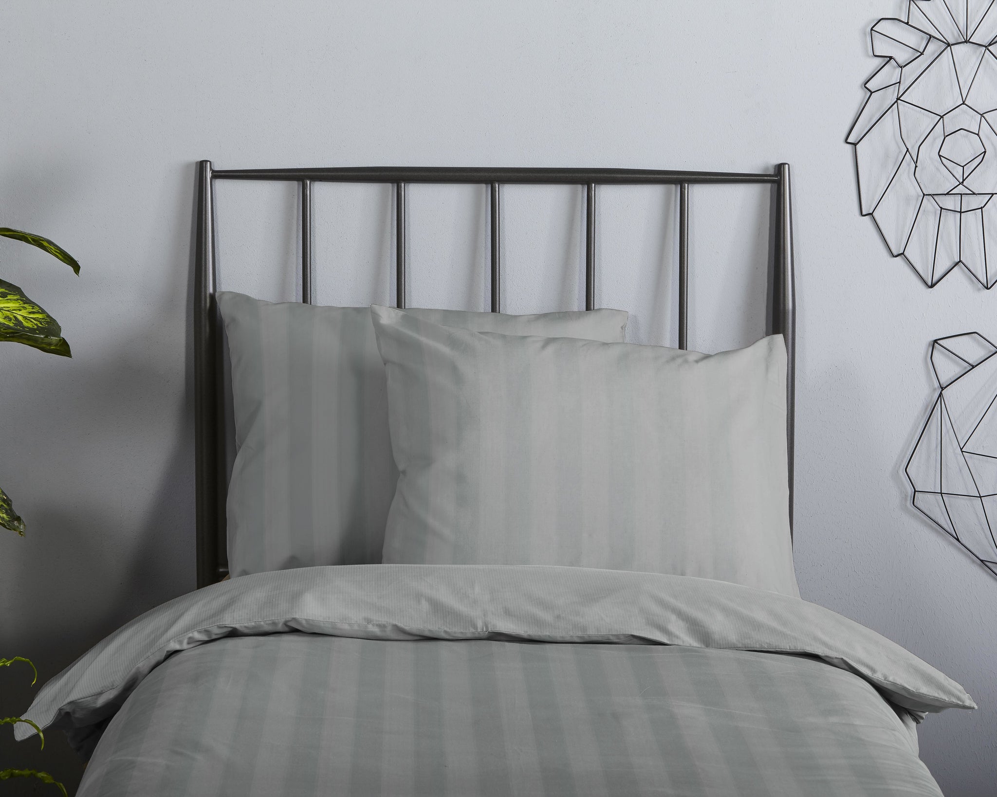 Descanso ledikant dekbedovertrek Hotel Sevilla - Grijs - katoen - 100x135 + 40x60 cm