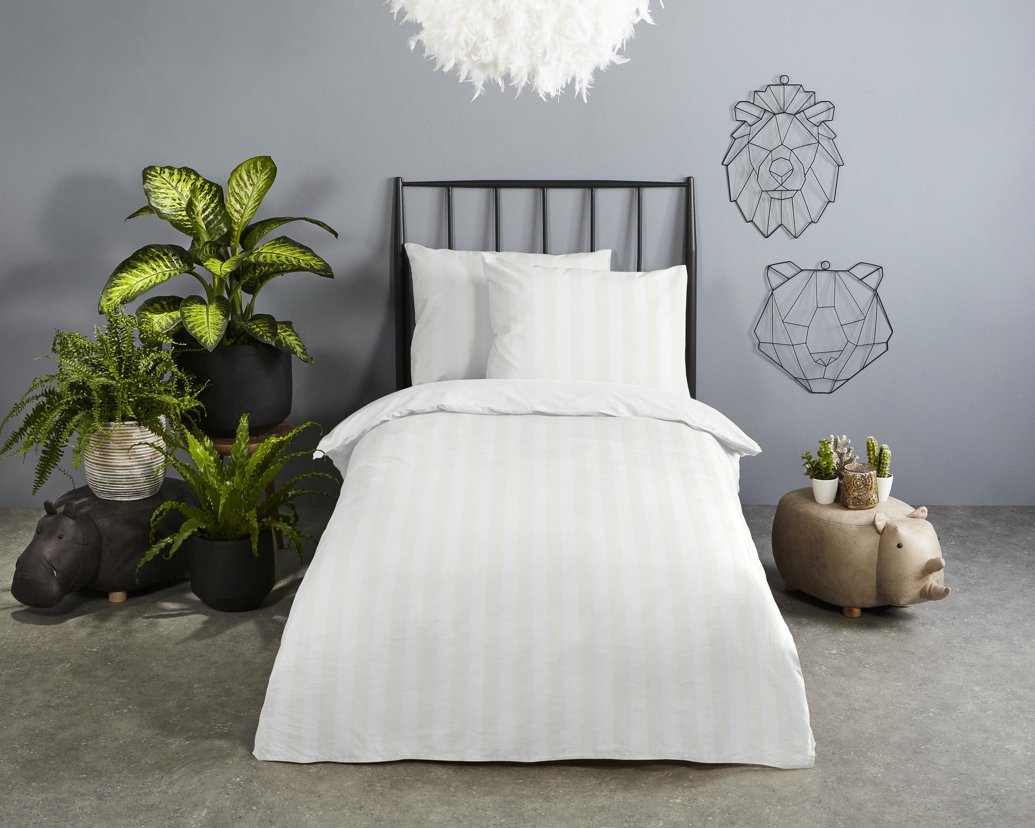 Descanso ledikant dekbedovertrek Hotel Sevilla - Wit - katoen - 100x135 + 40x60 cm