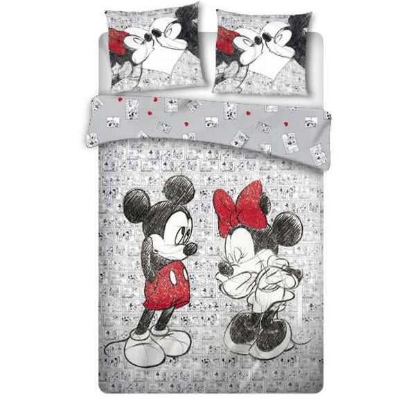 Mickey & Minnie Mouse kinderdekbedovertrek Kissing - microvezel