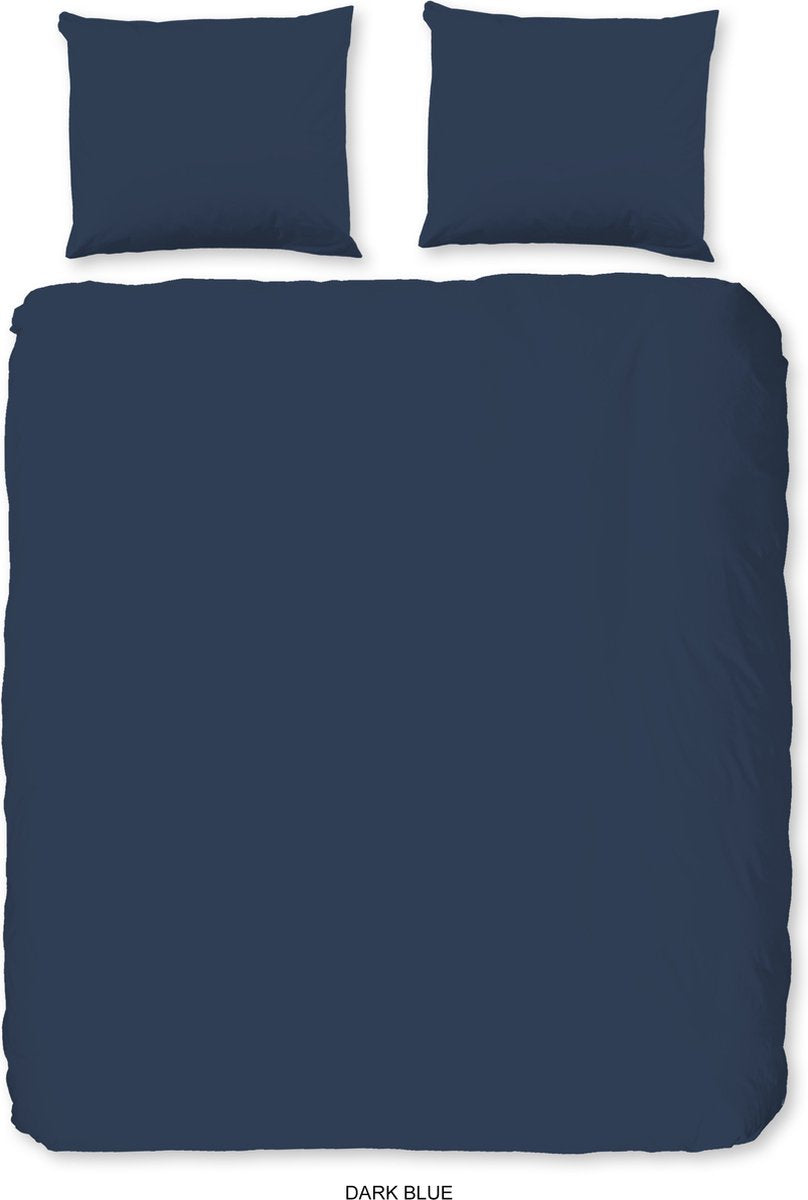 HIP dekbedovertrek uni - donkerblauw - katoensatijn