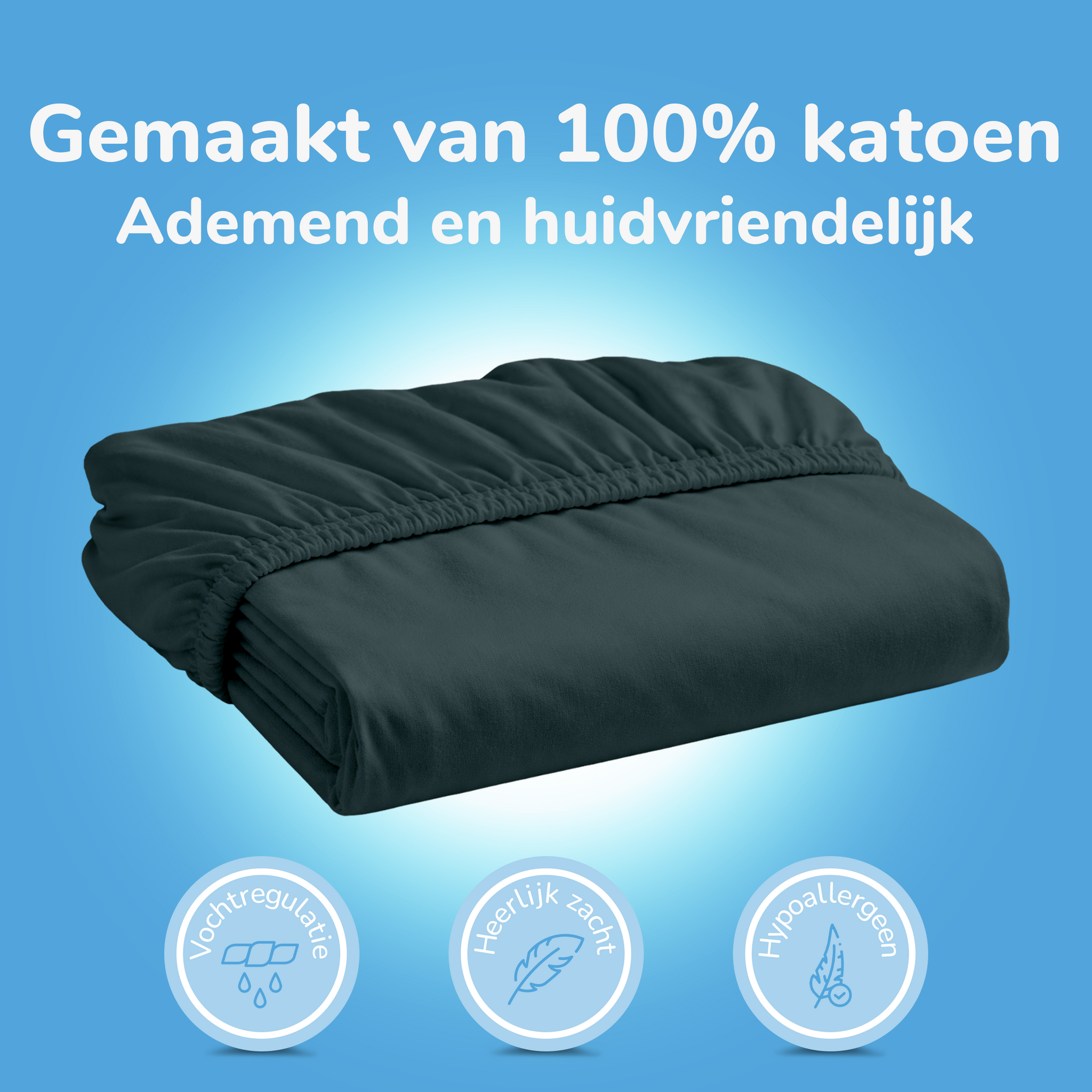 Decoware hoeslaken - Katoen  - Donkergroen