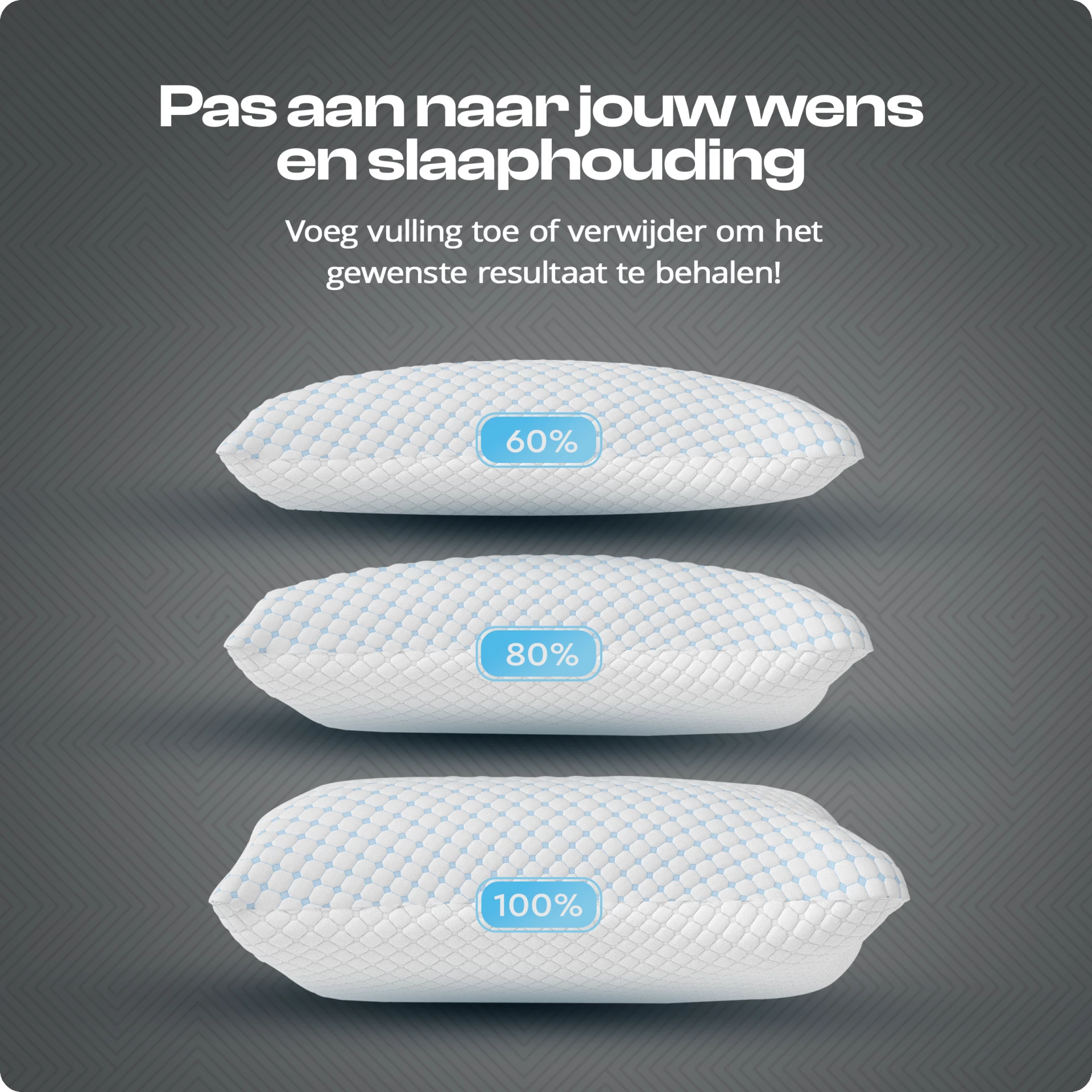 Dreamhouse Nanotech hoofdkussen - 50x70 cm - aanpasbaar