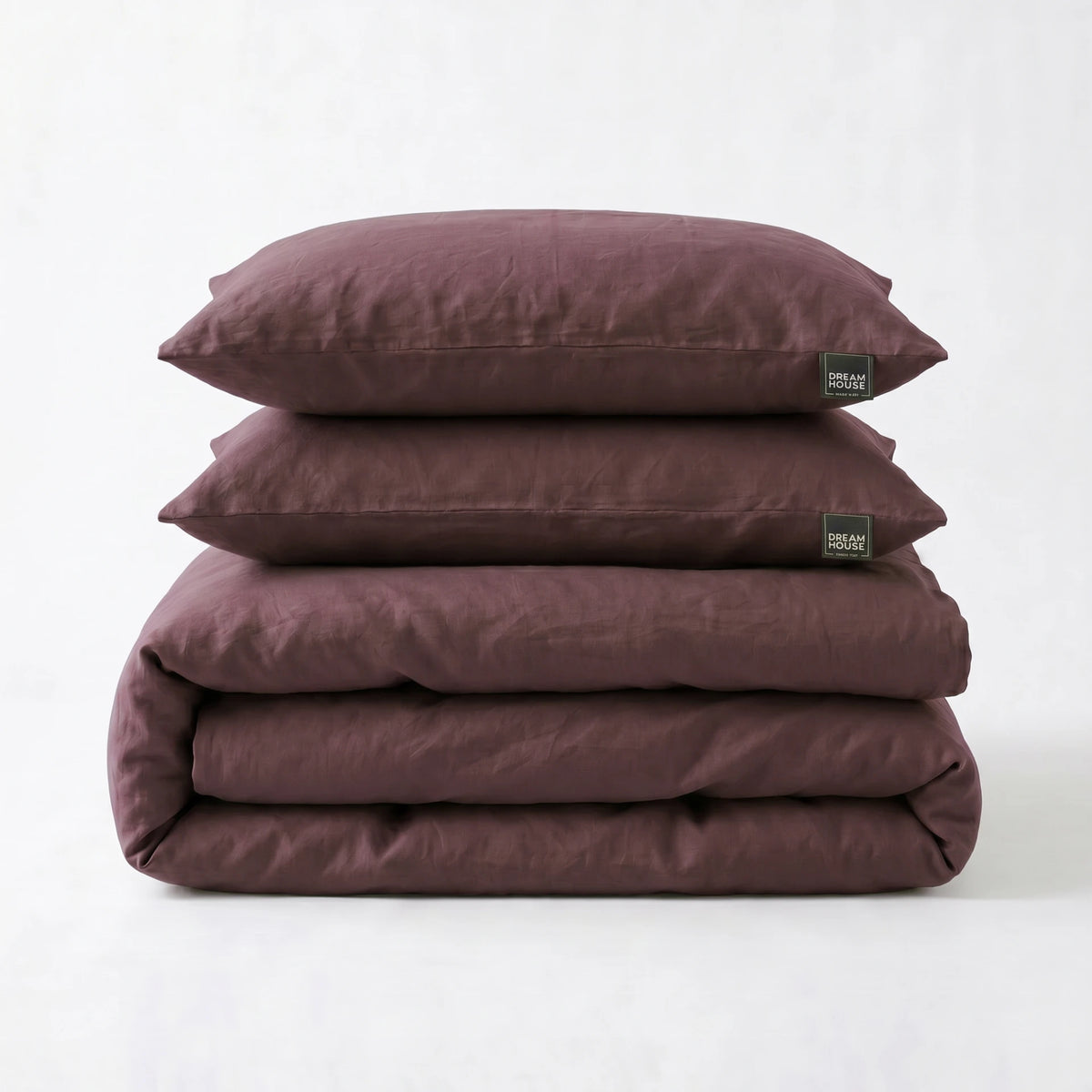 Dreamhouse dekbedovertrek Stone Washed Katoen - Burgundy