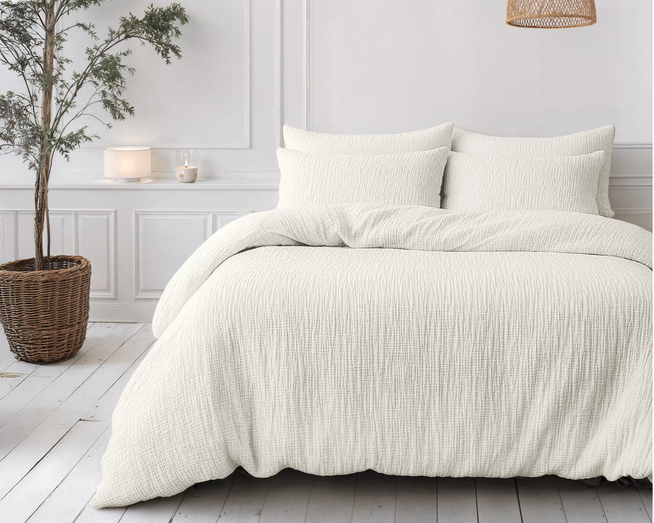 Decoware Easy dekbed zonder overtrek inclusief kussensloop - Mousseline - off white