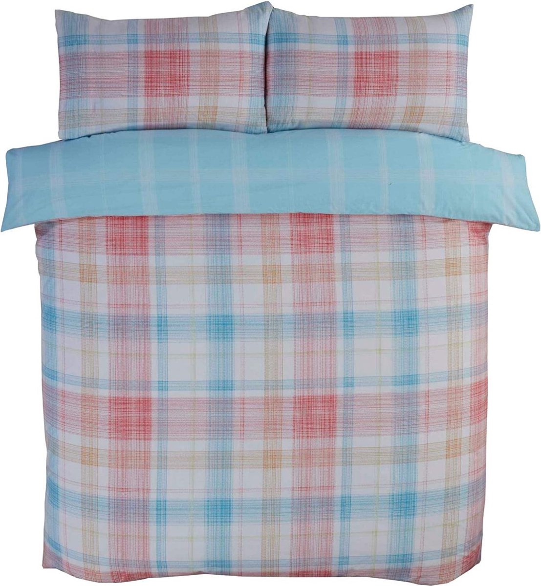 Finest Homeware dekbedovertrek Check - polykatoen - multi
