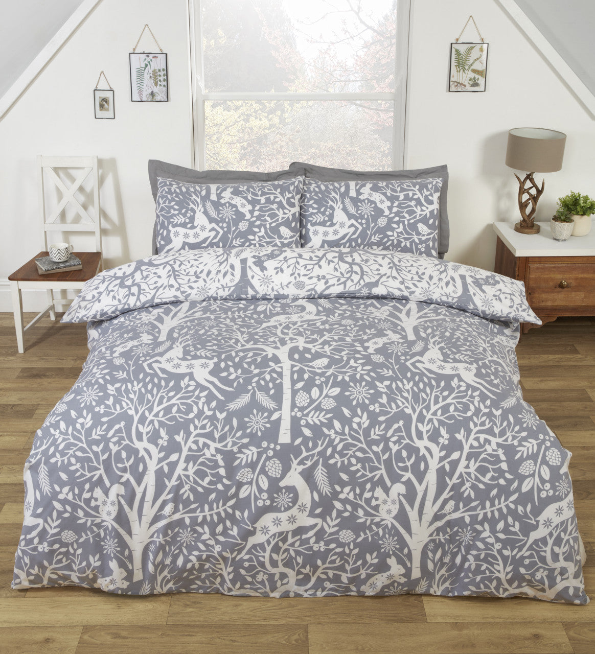 Finest Homeware dekbedovertrek Tatton - polykatoen - grijs