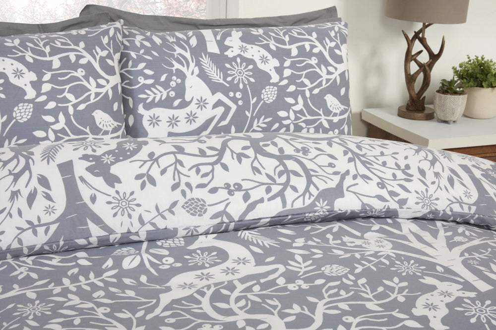 Finest Homeware dekbedovertrek Tatton - polykatoen - grijs