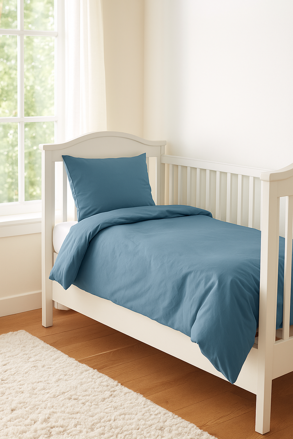 Good Morning babydekbedovertrek Uni - blauw - katoen - ledikant (100x135 + 40x60 cm)