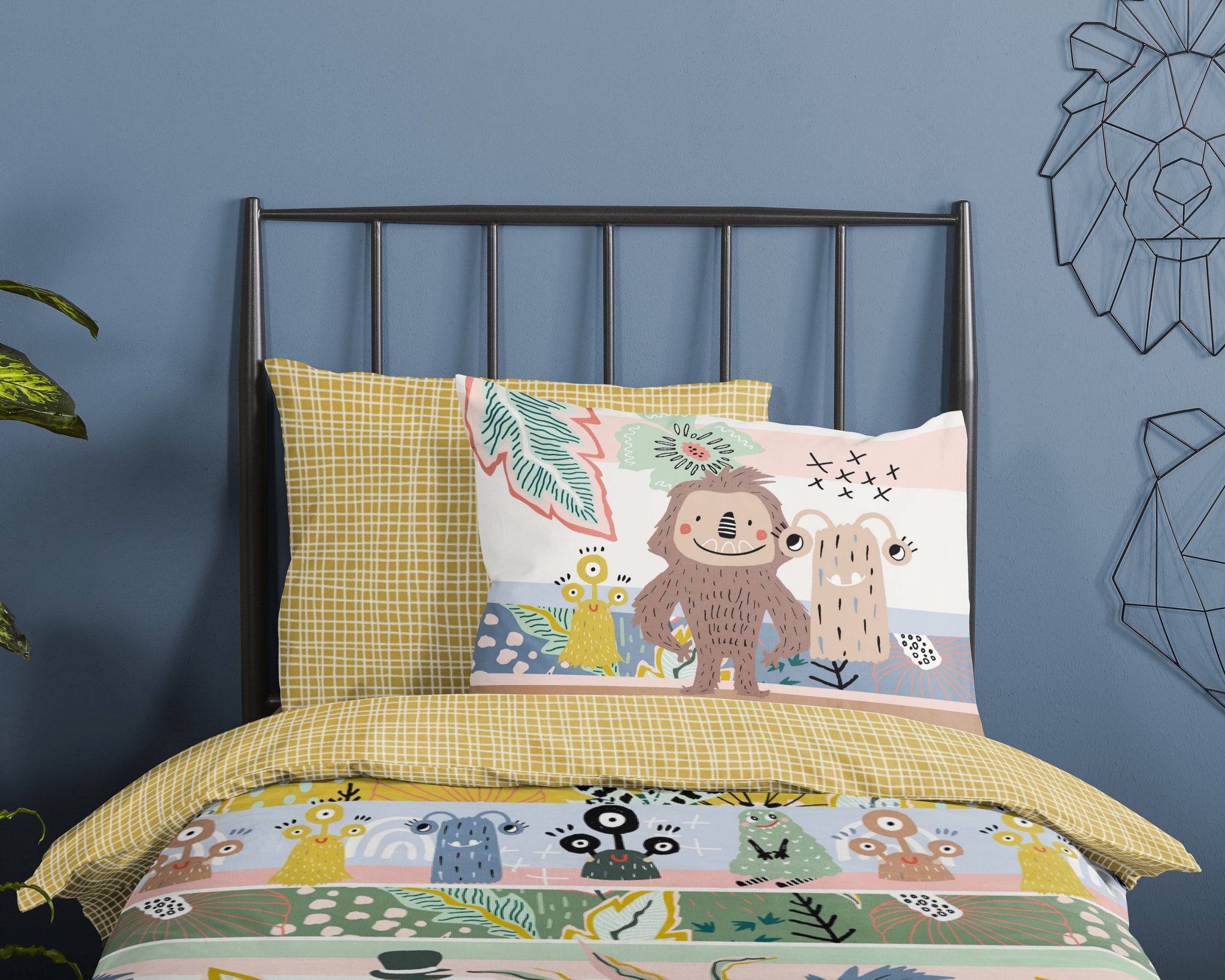 Good Morning dekbedovertrek Monsters - katoen - eenpersoons (140x220 + 60x70 cm)