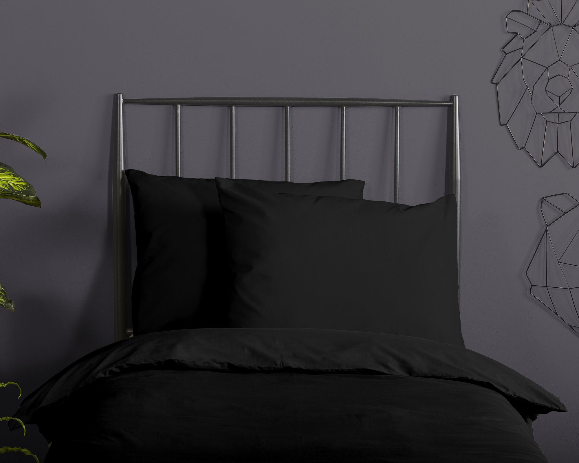 Good Morning dekbedovertrek Uni - Zwart - Katoen