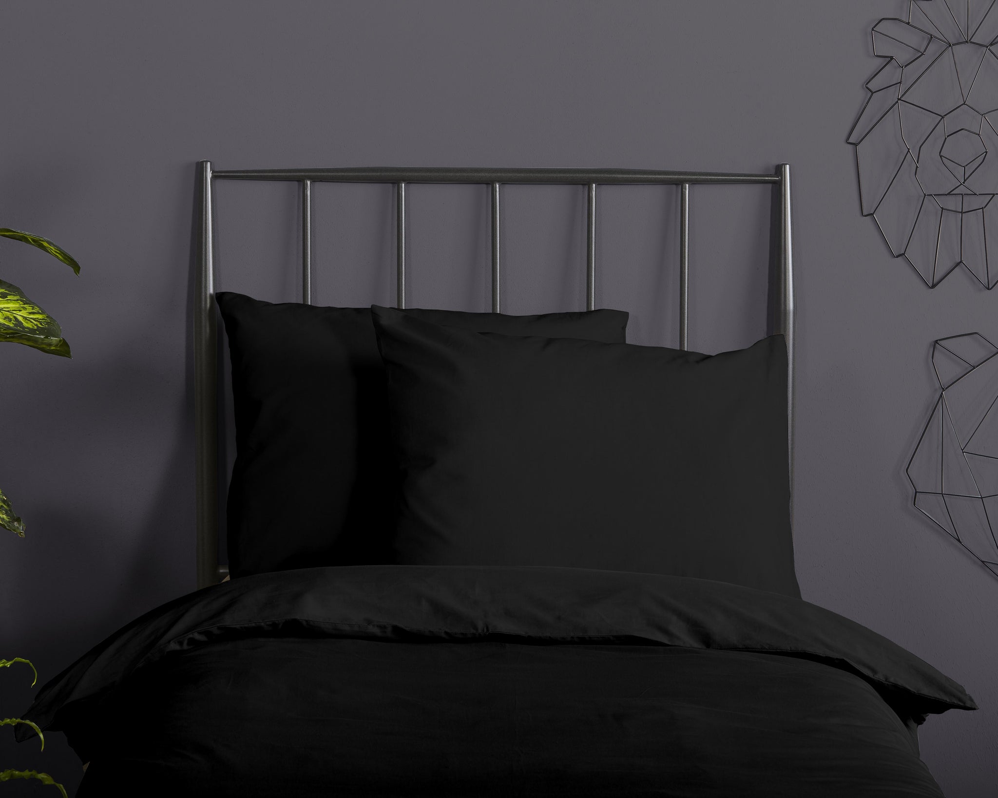 Good Morning dekbedovertrek Uni - Zwart - Katoen