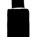 Good Morning dekbedovertrek Uni - Zwart - Katoen